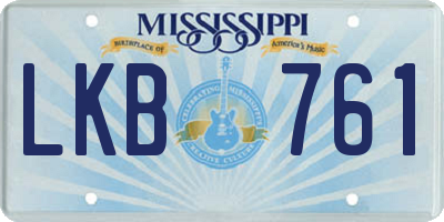 MS license plate LKB761