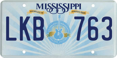 MS license plate LKB763