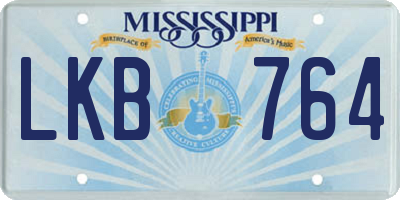 MS license plate LKB764