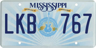 MS license plate LKB767