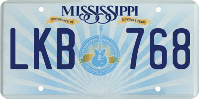 MS license plate LKB768
