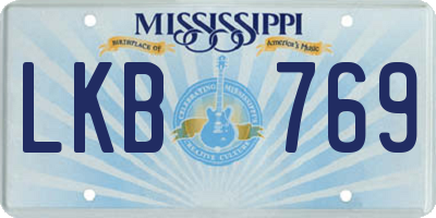 MS license plate LKB769