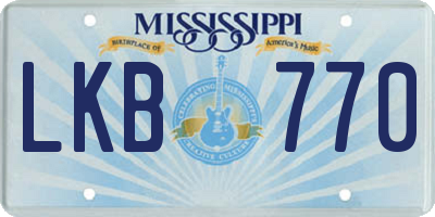 MS license plate LKB770