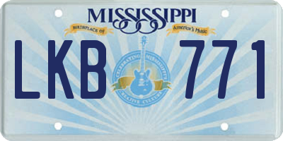 MS license plate LKB771