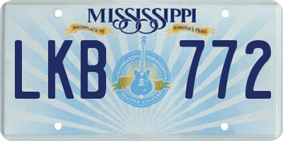 MS license plate LKB772