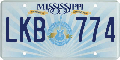 MS license plate LKB774