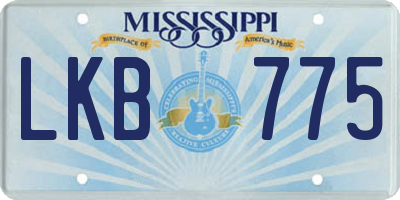 MS license plate LKB775