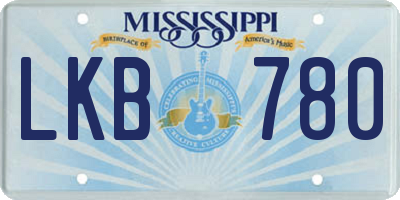 MS license plate LKB780