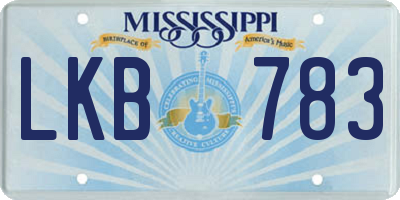 MS license plate LKB783