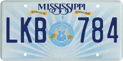 MS license plate LKB784