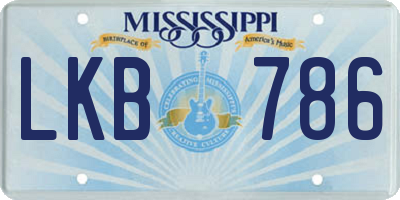 MS license plate LKB786
