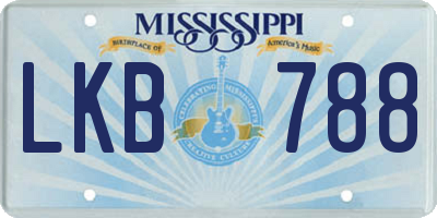 MS license plate LKB788