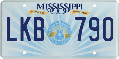 MS license plate LKB790