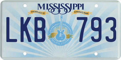 MS license plate LKB793