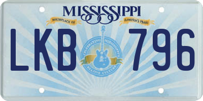 MS license plate LKB796