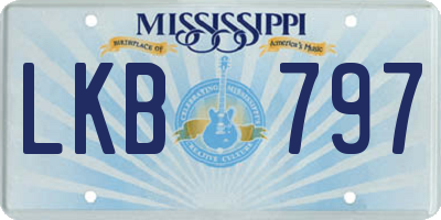 MS license plate LKB797