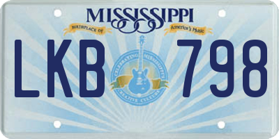MS license plate LKB798