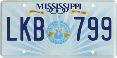MS license plate LKB799