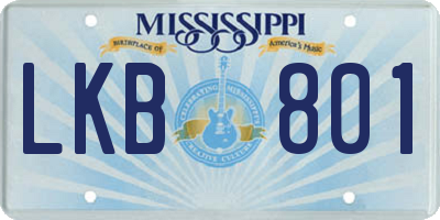 MS license plate LKB801