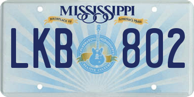 MS license plate LKB802