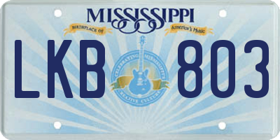 MS license plate LKB803