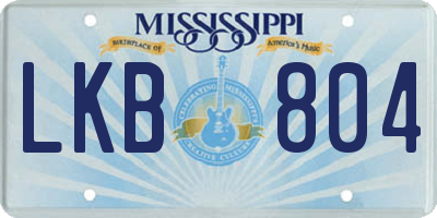 MS license plate LKB804