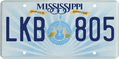 MS license plate LKB805