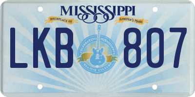 MS license plate LKB807