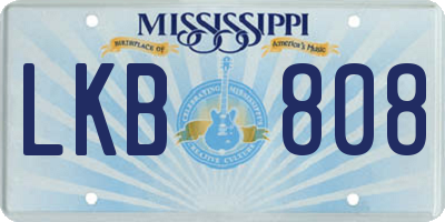 MS license plate LKB808