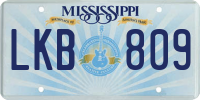 MS license plate LKB809
