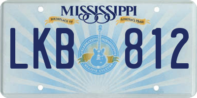 MS license plate LKB812