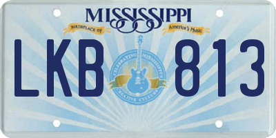 MS license plate LKB813