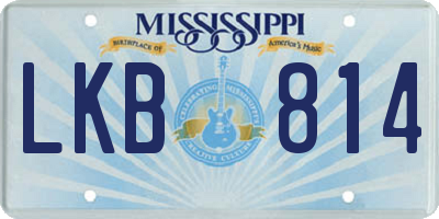 MS license plate LKB814