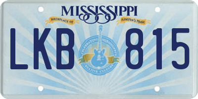 MS license plate LKB815