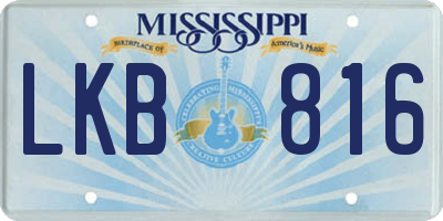 MS license plate LKB816