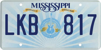 MS license plate LKB817