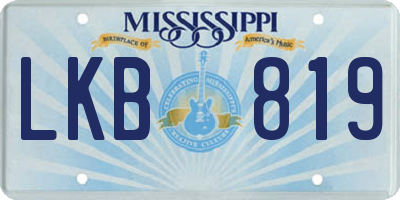 MS license plate LKB819