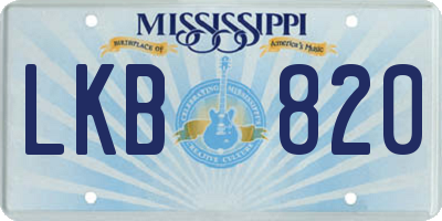 MS license plate LKB820