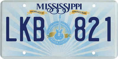 MS license plate LKB821