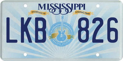 MS license plate LKB826