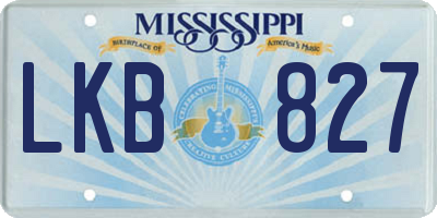 MS license plate LKB827