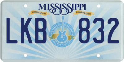 MS license plate LKB832