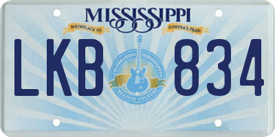 MS license plate LKB834