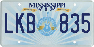 MS license plate LKB835