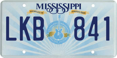 MS license plate LKB841