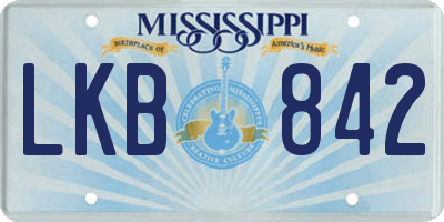 MS license plate LKB842
