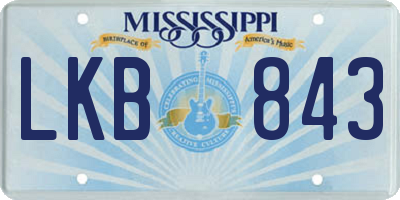 MS license plate LKB843