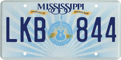 MS license plate LKB844