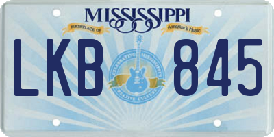 MS license plate LKB845