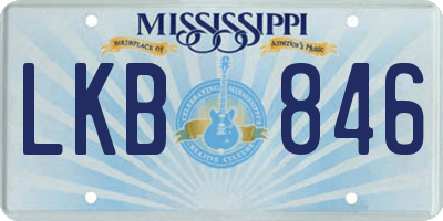 MS license plate LKB846
